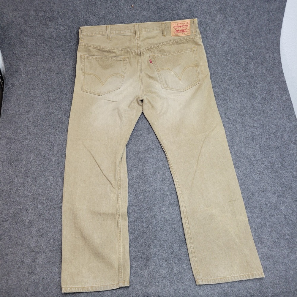 Levis 505 Jeans Mens 38X30 Tan Americana Y2K Workwear Blue Collar Everyday - Picture 3 of 12